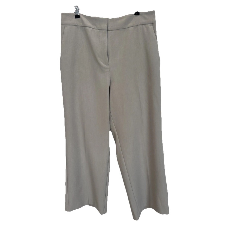 Ann Taylor Bi-Stretch Wide Leg Beige Trousers Pants Size 10